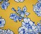 Yellow-White Floral Printed Stretch Poly Spandex Ghost Crepe Woven Fabric By the Yard